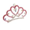 RUITASA Princess Tiara Comb, 2PCS Pink Crown Comb, Mini Crown Rhinestone Hair Comb for Women and Girls