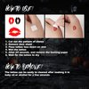 40 Sheets Halloween Stitch Tattoos, Prank Makeup Temporary Tattoos, Red Bleeding Lips Scary Clown Horror Mouth Tattoo Vampire Makeup for Kids Girls Adult Women Face Body Halloween Decorations
