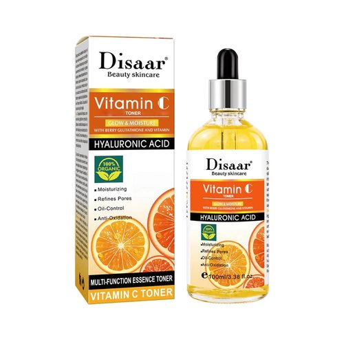 DISAAR BEAUTY Vitamin C Toner Hyaluronic Acid Moisturizing Refines Pores Oil-Control Orange Extract Repair Skin 100ml / 3.38fl.oz