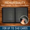 Colorful PU Leather Trading Card Binder, Baseball Card Binder, 9 Pockets Football Card Book Holder, Card Holder with Strap, Binder for Collectible Cards Storage
