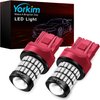 Yorkim Ultra Bright 7440 Led Bulb Red T20 7441 7443 7444 W21W Led Bulb for Backup Reverse Light, Break Light, Tail Light, Turn Signal Light Pack of 2 - Red