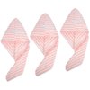 VIVOTE Microfiber Hair Towel Turban Wrap - 3 Pack, Hair Fast Drying Hat, Hair Dry Cap, Head Turban, Super Absorbent, Soft, Lightweight, Anti Frizz, Women Girls Gift 10 x 25.5 Inch (Light Pink)