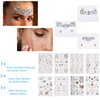 Kare & Kind Temporary Flash Stickers (3 sheets), Face Metallic Art Tattoo (5 sheets), Rhinestone Mermaid Face Jewels (3 Sheets) - Waterproof, Fake Jewelry, Glitter, Bohemian, Costume, Party, Coachella