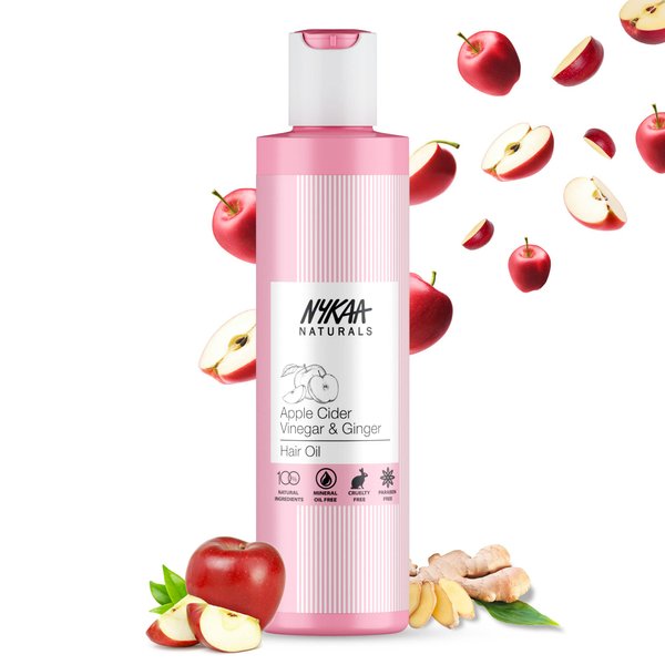 Nykaa Naturals Hair Oil for Men & Women - Anti Dandruff Hair Oil with Apple Cider Vinegar and Ginger - Non-Sticky Natural Hair Oil - 6.76 oz