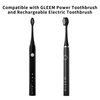 Replacement Toothbrush Heads Compatible with Gleem Electric Toothbrush, W Shape Design Planted with Nylon Bristle Black 10 Pack (Black)