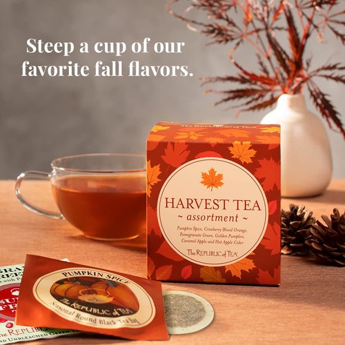 The Republic of Tea: Fall Harvest Tea Assortment Cube, 24 Tea Bags