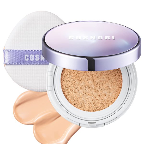 COSNORI Panthenol Barrier Cushion Foundation -Lightweight Formula to Cover Pores & Blemishes – Moisture Dewy Glowing Finish – Long Wearing Formula, 0.41 fl.oz. (02 Beige)