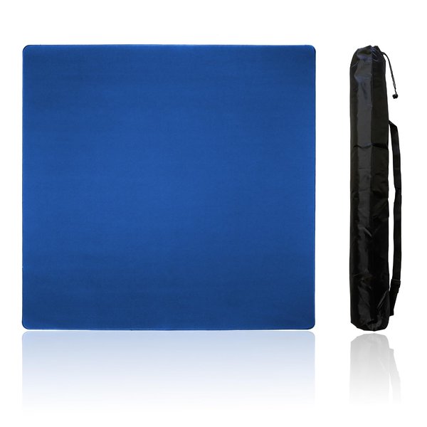 ZEELYER Mahjong Mat,Mahjong Table Mat with Black Carrying Bag,Rubber Anti Slip Game Mat and Noise Reducing Table Cover for Mahjong,Dominoes,Poker,Card,Board Games Table Mat (Blue, 31.5 Inches)
