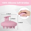 HHWXMHH Scalp Massager, Soft Silicone Hair Scrubber for Hair Growth & Head Massage, Shampoo Brush Scalp Scrubber, Dry & Wet Shower Hair Brush for Women Men Adult Child (Pink)