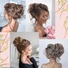 Claw Clip Messy Bun Hair Piece Tousled Updo Hair Buns Extension Elastic Hair Band Hair Pieces Curly Hair Bun Scrunchie For Women (Medium Brown)