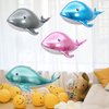 4 Pcs Whale Shape Giant Foil Balloons Birthday Party Baby Shower Decorations Kids Gift for Ocean Animal Under Sea Beach Theme Party