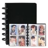 Kpop Photocard Binder with 30Pcs Inner Pages 3 Inch Photocard Holder Book Sleeves A5 Idol Card DIY Collector 2×3 Polaroid Photo Album, Black