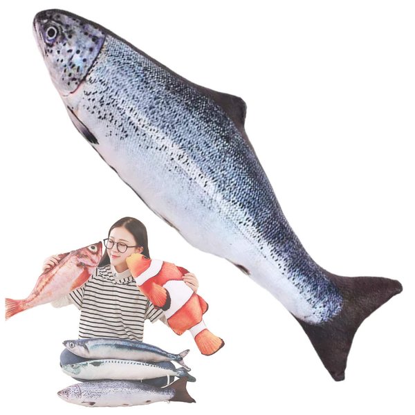 Simulation Fish Plush Decorate Soft Fish Decorate Pillow Cushion Stuffed Decorate Oversized Pillow Creative Gift Home Decor 15.7 in, Salmon