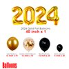 New Years Decorations 2024:40in 2024 Balloons,89Pcs Black and Gold New Years Eve Party Supplies are Perfect for your Graduation Decor