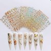 NAIL ANGEL 8Sheets Nail Art Adhesive Sticker Sheets Different Laser Gold and Silver Color Butterfly Shapes Nail Art Decoration 10238