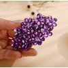 Missgrace Boho Flower Floral Hair Barrette Blue Pink Purple Champagne Bridal Wedding Prom Party Shiny Hair Comb Crystal Rhinestones Women Hair Barrette Clip Hair Accessories for Women (Purple)