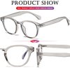 AIEYEZO Fashion Blue Light Glasses for Men Women Computer Blue Light Blocking Round Glasses (Clear Grey)