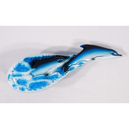 Hand Painted Blue Dolphin Hair Brush