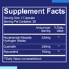 XKQ NAD+ Supplement 910mg, 60 Servings,Take 2 Daily | Nicotinamide Riboside for Healthy Aging, Supports Cellular Energy, Brain, Muscle & Heart Health | NAD Resveratrol, NMN Supplement Alternative