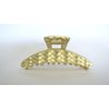 Generic Gold weave texture metal hair claw clip jaw clip for medium fine hair
