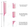 Rat Tail Comb，Parting Comb, Metal Long Steel Pin Rat Tail Combs set，Combs for Hair Stylist，Hair Combs for Women（4Packs,Black|Pink）