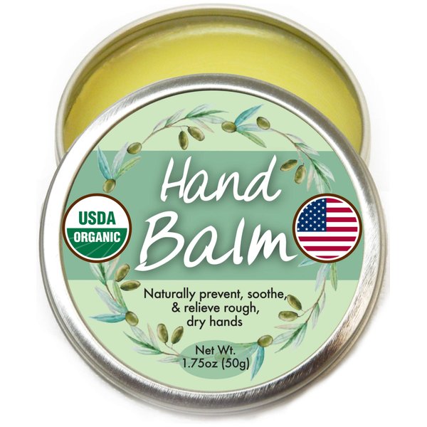 Barker Goods Organic Hand Cream Balm - Hand Lotion for Dry Hands - Repair Hand Cream for Dry Cracked Hands - Soothing Hand Moisturizer with Olive Oil - Travel Size Hand Lotion Made in USA - 1.75 Oz