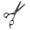 6.0" Black Hair Cutting Scissors Set with Razor, Leather Scissors Case, Barber Hair Cutting Shears Hair Thinning/Texturizing Shears for Professional Hairdresser