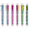 IHPUKIDI 24 Pack 0.5mm 6-in-1 Multicolor Ballpoint Pen, 6 Color Transparent Barrel Retractable Ballpoint Pens for Office School Supplies Students Gift