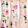 BignzwUra 300+PCS Ballet Dance Tattoos Temporary Stickers-Dacing/Dance Movements Ballerina Baby Shower First 21st Birthday Party Decorations Supplies Tattoos Temporary(24 Sheets)
