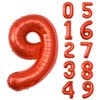 40 inch Big Size Number 9 Foil Helium Balloons Birthday Party Celebration Decoration, Digital Decorations Supplies, Wedding Anniversary Inch Decoration Kids(Red,Number 9)