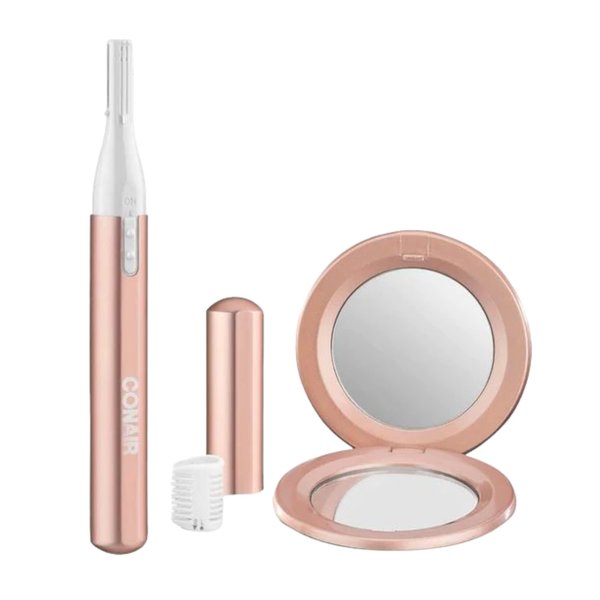 Conair Satiny Smooth Dual Blade Precision Trimmer w/ Bonus Compact Mirror