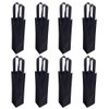 Cosmos 8 Pack Non-Woven Single Bottle Wine Tote Bag Holder, Reusable Gift Bag - Black