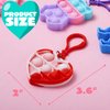 JOYIN 12 Packs Valentine's Day Cards with pop Fidget Keychain Toys, Stress Anxiety Relief Fidget Toys with Cards for Kids Valentine's Classroom Exchange Prizes, Valentine's Day Party Favors