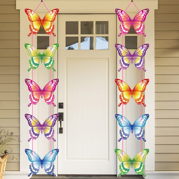 Butterfly Birthday Party Decorations, Butterfly Birthday Party Supplies for Indoor Home, Outdoor Banner Porch Sign