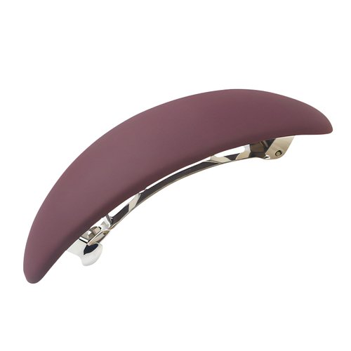 Elegant Curved Tortoise Matte French Barrettes Plastic Cover and Metal Clasp Style Ponytail Clips for Hair Ornament for Thick or Coarser Hair Chignon (Wine Red)
