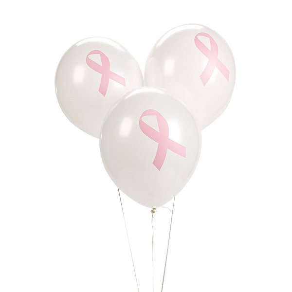 Fun Express - Pink Ribbon Latex Balloons (4dz) - Party Decor - Balloons - Latex Balloons - 48 Pieces