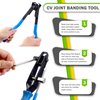 Keadic 3Pcs Universal Auto CV Joint Boot Clamp Pliers Tool Set Includes Ear Boot Tie Pliers Hose Clamp Pliers and Joint Banding Tool with Cutter, Car Repair Tool for Cooling System
