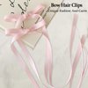 Bow Hair Clips,2 PCS Light Pink Hair Bows Tassel Hair Ribbons,Long Hair Bow Satin Hair Clip Ribbon Accessories for Women Valentine's Day (Light Pink)