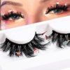 Uranian False Eyelashes Fluffy Faux Mink Lashes Natural Look Russian Strip Eye Lashes Christmas Dramatic Fake Eyelashes for Women and Girls