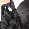 Ponytail Human Hair Extensions Magic Paste Ponytail Human Hair Extensions Water Wave Magic Paste Wrap Around Ponytail 100% Real Remy Hair Pony Tails Hair Extensions for Women 22 Inchs