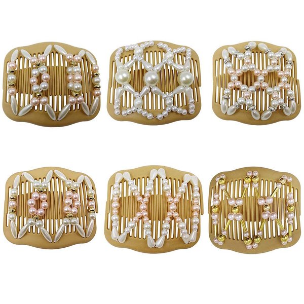 LOVEF Thick Hair clip combs hair accessories for girls bun hair - Bun Maker- Best hair accessories for Women -Easy Updo- Doesn't slide out of your hair - Holds long, short -Waterproof (pear hair