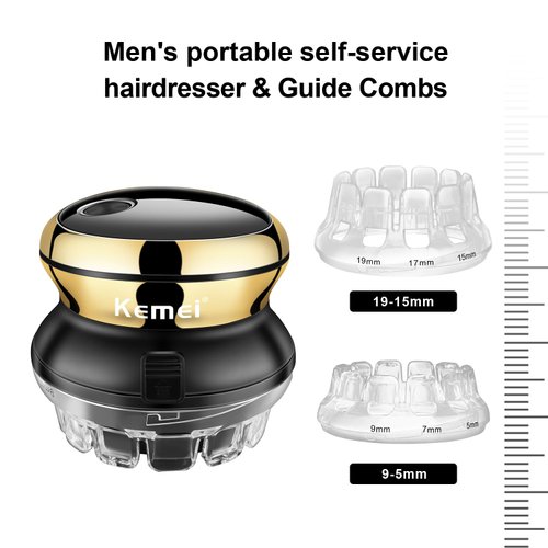 KEMEI Hair Clipper for Self-Haircut, Rotary Blades Quick Cut Hair Clippers, Personal Cordless Electric Trimmer, USB Rechargeable Wireless Hair Cut Machine with LED Display KM-887