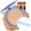 evpct Kaely Oil Control Pressed Face Powder, Get Smooth Flawless Fine Lines and Lightweight Finishing Foundation, Control Shine Long Lasting Waterproof Face Setting Powder Cosmetic, 03 Pure Beige