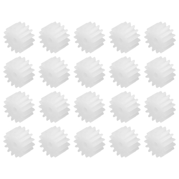 MECCANIXITY 20Pcs Plastic Gears 15 Teeth Plastic Shaft Gears Model 152AA Reduction Gear for RC Car Model DIY Robot,White Module 0.5