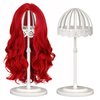 Wig Stand 2 Pack Adjustable Height Portable Wig Holder White Wig Head Stand Hat/Cap/Wig Holder Display Stand Wig Stands for Multiple Wigs