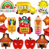 2025 New Back to School Balloons, Colorful Welcome Back to School Decorations include School Bus Pencil Crayon Star Rainbow Balloons etc, Back to School First Day of School Party Supplies