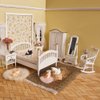 iLAND Victorian Dollhouse Furniture 1/12 Scale, Brewster Dollhouse Bedroom Furniture Set (White & Gold)