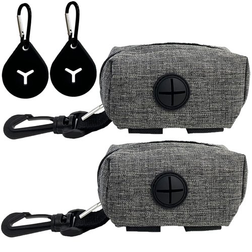 CAKOVANO 2 Pack Dog Poop Bag Holder, Poop Bag Holders for Leashes, Pet Dog Waste Bag Dispenser Leash Attachment – Fits Any Dog Leash – Includes 2 Pack Poop Bag Dispenser and 2 Hands-free holder