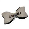 Green St. Patricks Day Glitter Green Shamrocks Hair Bow Barrette - Faux Leather - 4 1/2 inches long