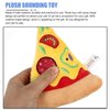 Ipetboom Dog Squeaky Toys Pizza Shaped Dog Toy, Puppy Biting Plush Chewing Toy for Puppy
